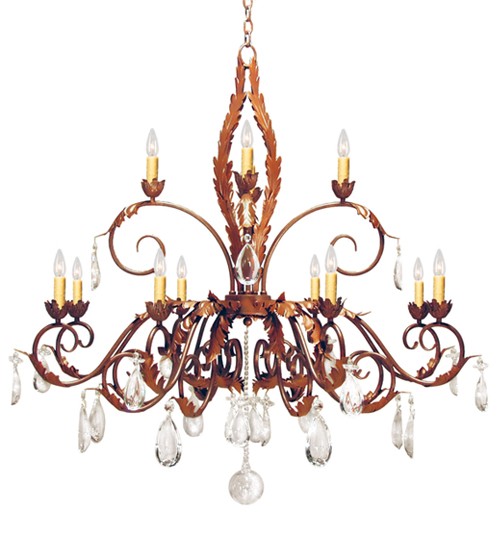 48" Wide Country French 12 Light Two Tier Chandelier | 120354