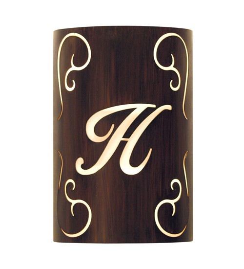 10" Wide Personalized H Monogram Wall Sconce | 121550
