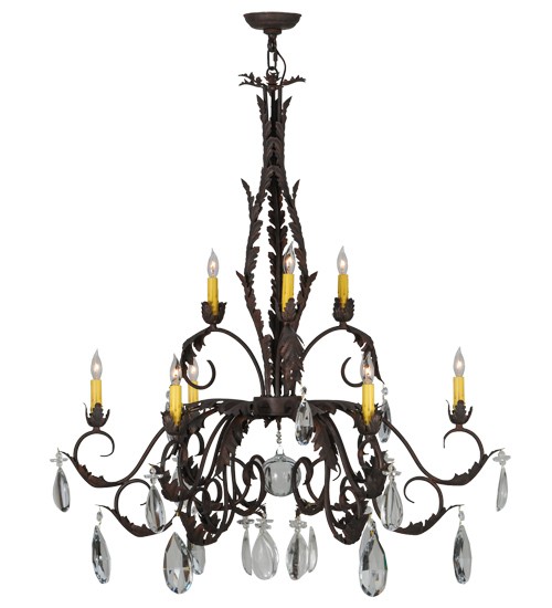 38.5" Wide New Country French 9 Light Chandelier | 143064