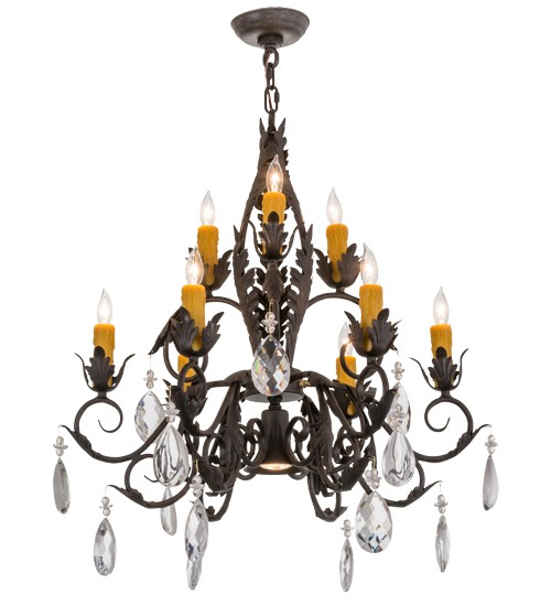 26"W New Country French 9 LT Chandelier | 162815