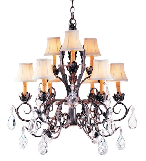 26"W New Country French 9 LT Chandelier | 191859