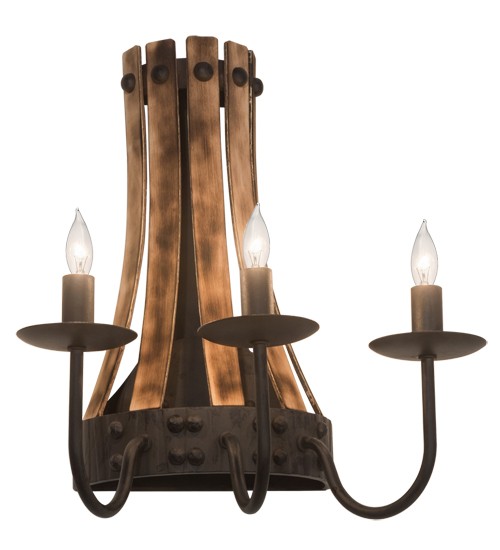 14" Wide Barrel Stave Wall Sconce | 215959