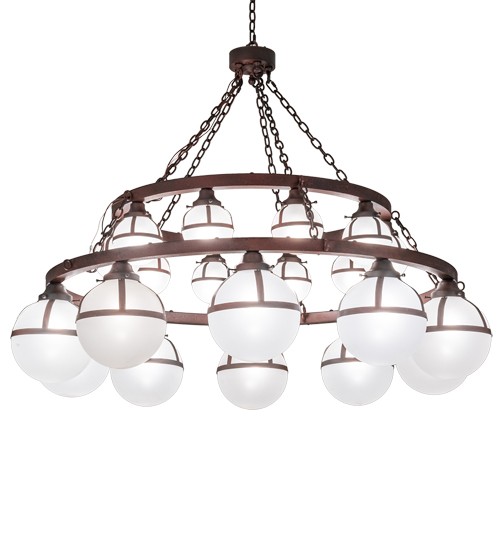 60" Wide Bola Tavern 20 Light Two Tier Chandelier | 230704