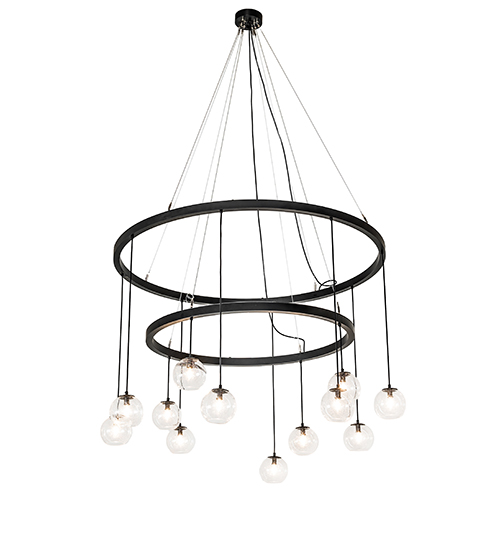 59" Wide Bola 12 Light Two Tier Cascading Chandelier | 257077
