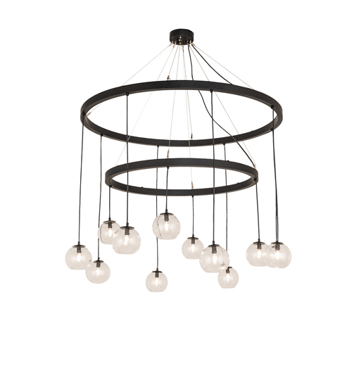 54" Wide Bola 12 Light Two Tier Chandelier | 241019