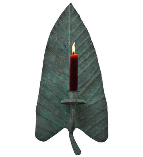 7" Wide Arum Leaf Wall Mount Candle Holder | 121493
