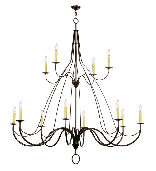 68" Wide Bell 12 Light Two Tier Chandelier | 146889