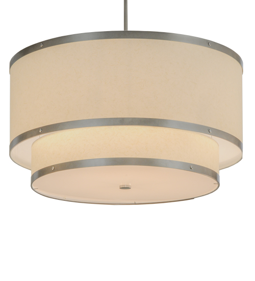 30"W Cilindro Eggshell 2 Tier Textrene Pendant | 147523