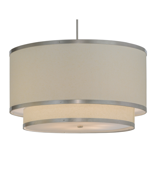 36"W Cilindro Eggshell 2 Tier Textrene Pendant | 147525