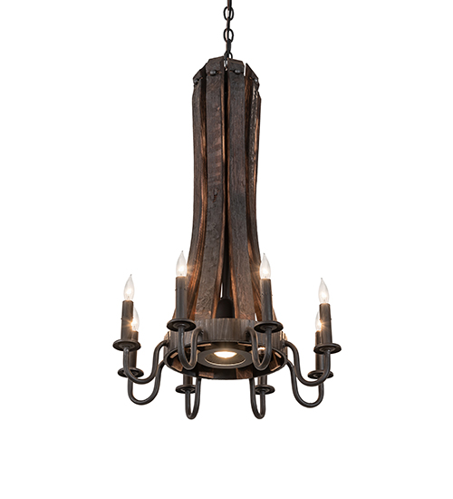 20" Wide Barrel Stave Madera 8 Light Chandelier | 270083