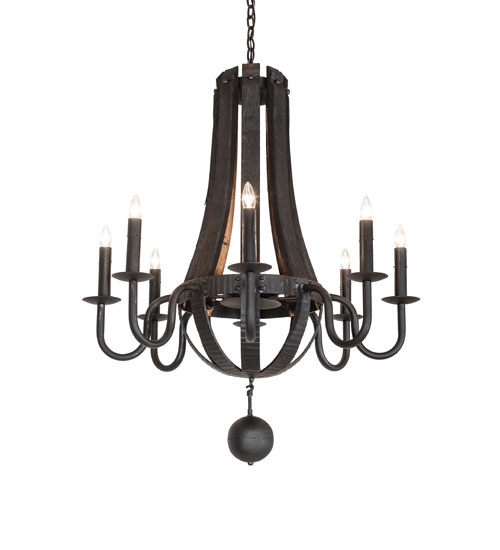 36" Wide Barrel Stave Madera 8 Light Chandelier | 270067