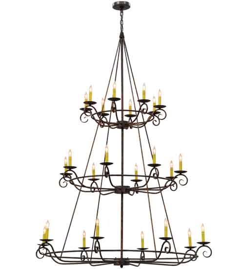 60"W Estrella 24 LT Three Tier Chandelier | 115255