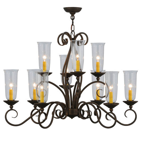 36"L Wallis 10 LT Oblong Chandelier | 115867