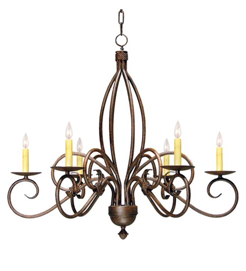 28" Wide Squire 6 Light Chandelier | 115990