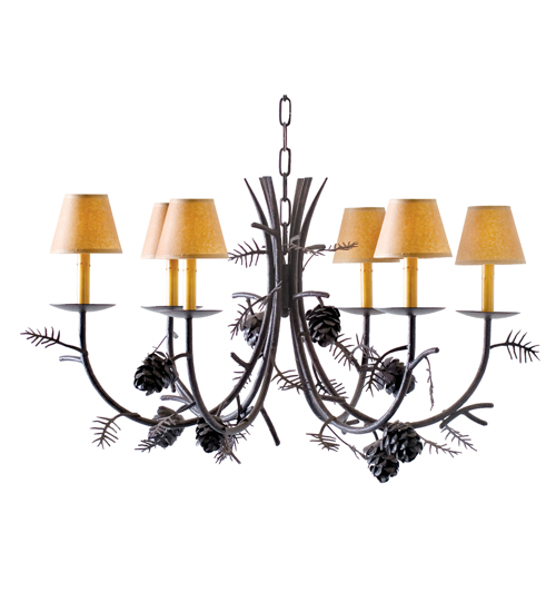 42" Wide Pinecone 6 Light Chandelier | 119769