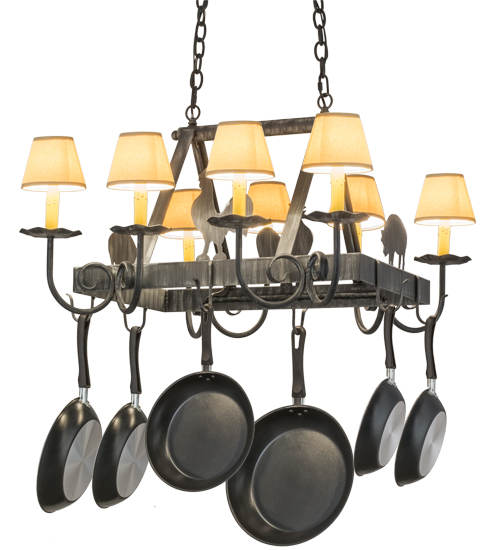 27" Long Barn Animals 8 Light Pot Rack | 120772