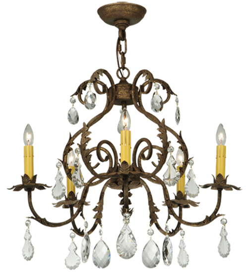 24"W Chantilly 5 LT Chandelier | 135403