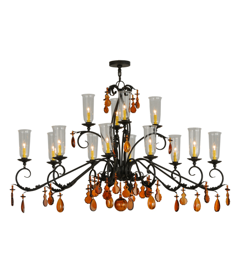 62" Long Windsor 14 Light Oblong Chandelier | 136485