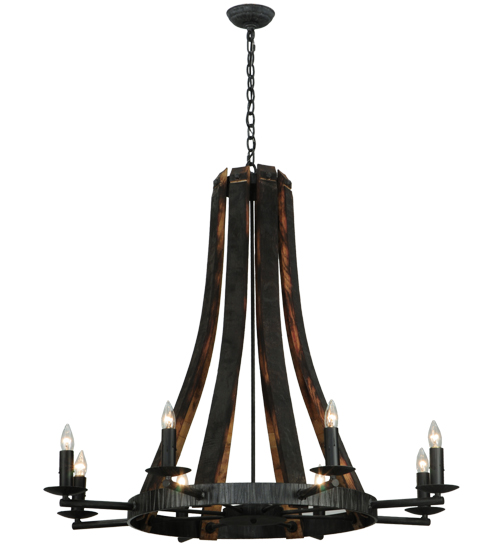 42" Wide Barrel Stave Madera 8 Light Chandelier | 140164