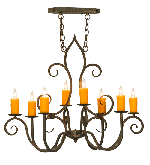 36"L Clifton 8 LT Oblong Chandelier | 149115