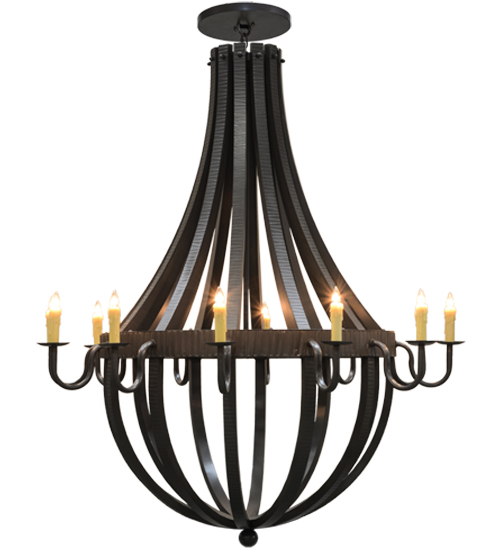 72"W Barrel Stave Metallo 12 LT Chandelier | 149172