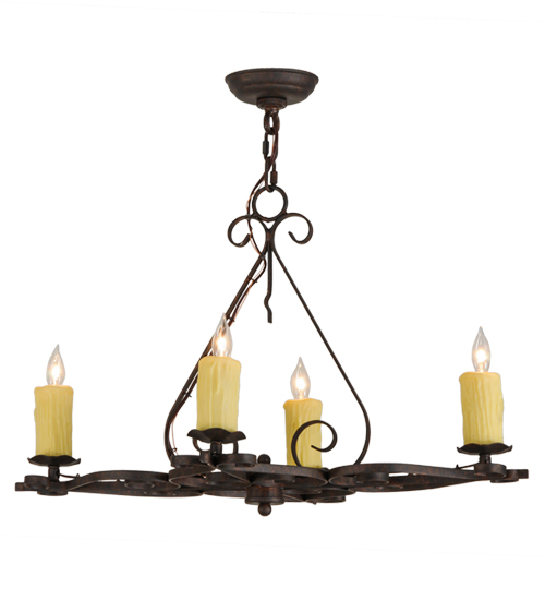 28" Long Elianna 4 LT Oblong Chandelier | 151378