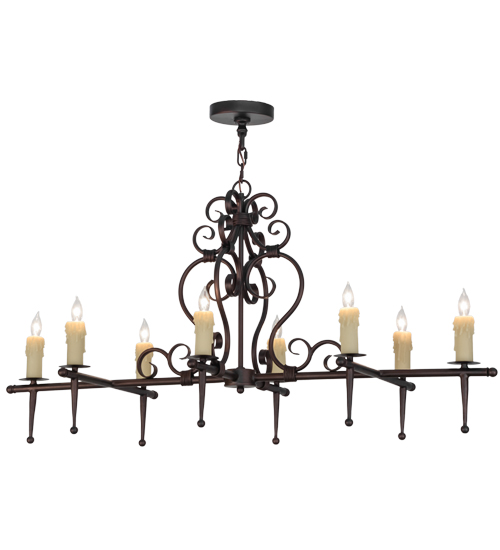 48" Long Monica 8 Light Oblong Chandelier | 154026