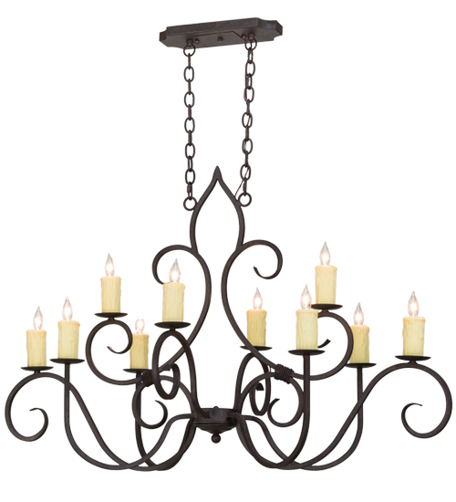 48"L Clifton 10 LT Oblong Chandelier | 154997