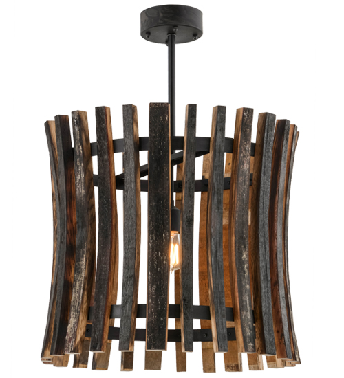 24"W Barrel Stave Madera Pendant | 157547