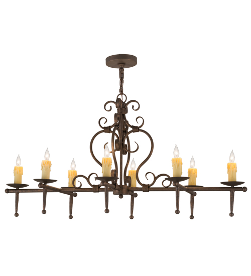 48" Long Monica 8 Light Oblong Chandelier | 160713