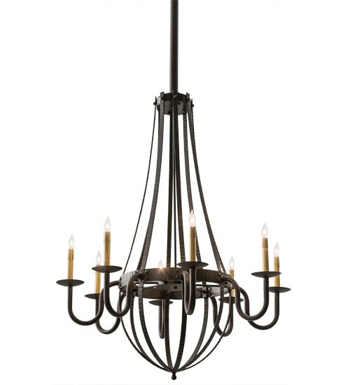 38"W Barrel Stave Metallo 8 LT Chandelier | 167781