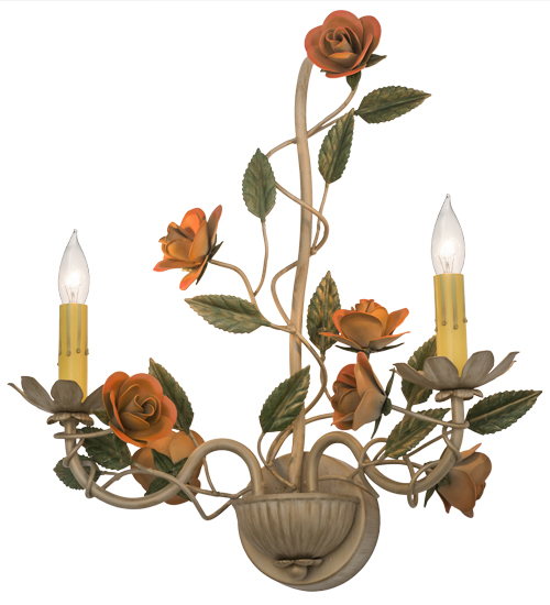 17" Wide Symphony Rose Basket 2 Light Wall Sconce | 167895