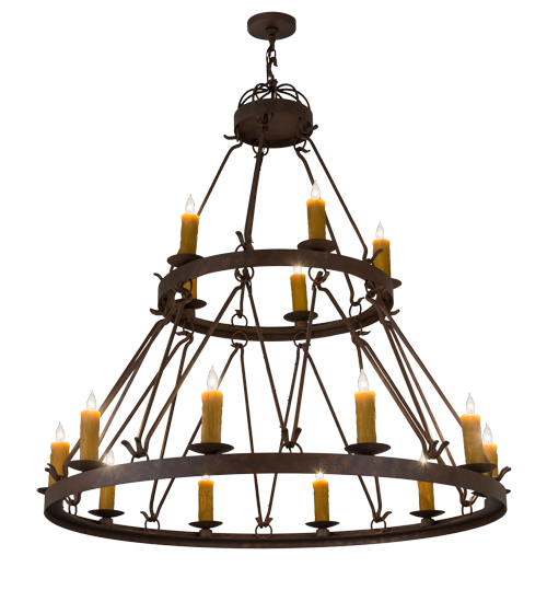 54" Wide Lakeshore 15 Light Two Tier Chandelier | 169258