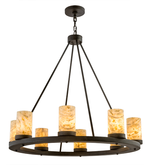 36"W Loxley Jadestone 8 LT Chandelier | 172274