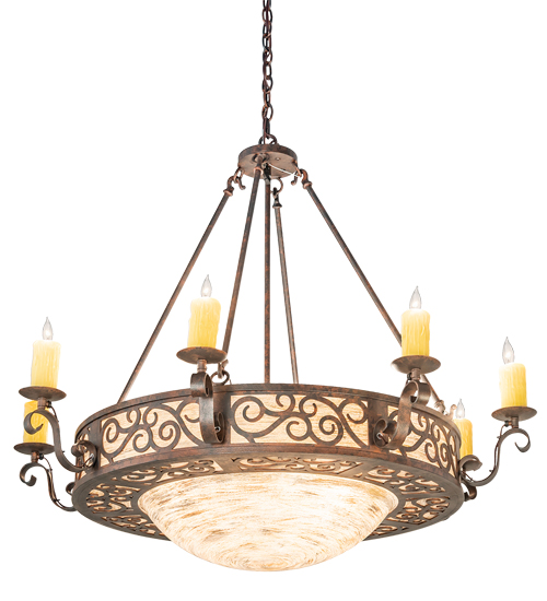 42" Wide Delano 8 Light Bowl Chandelier | 187026