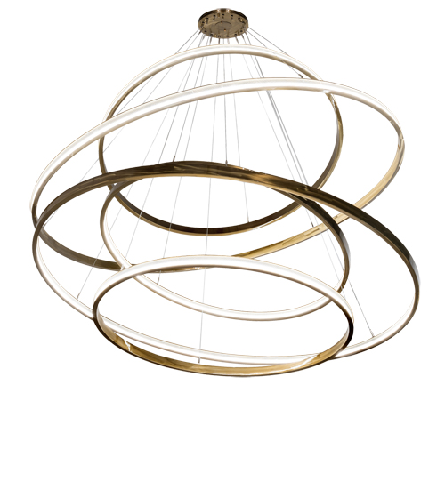 84" Wide Anillo 5 Ring Cascading Chandelier | 220811
