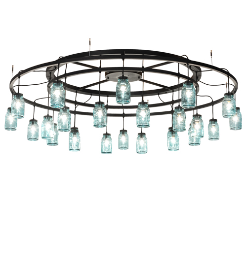 75" Wide Mason Jar 24 Light Chandelier | 224641