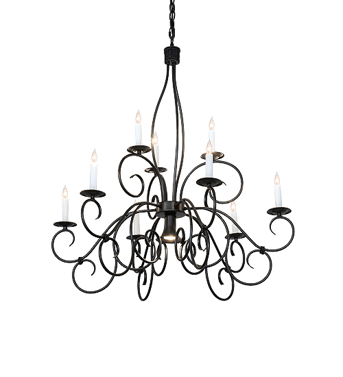 36" Wide Grace 10 Light Two Tier Chandelier | 227102