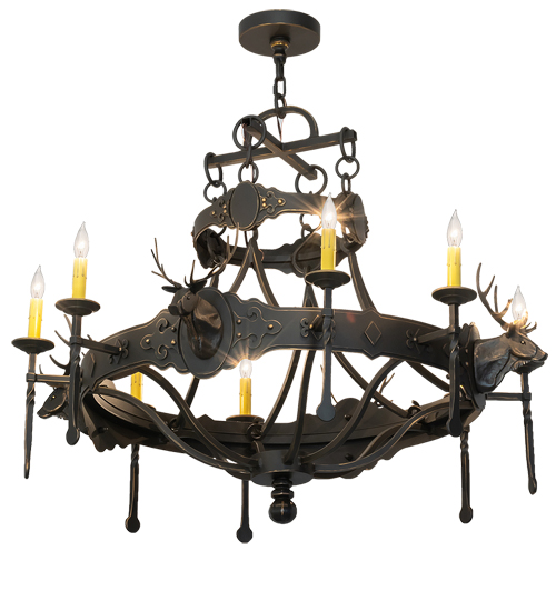 40" Wide Stag 8 Light Chandelier | 234729