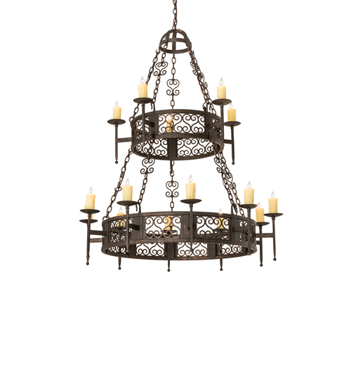 48" Wide Toscano 15 Light Two Tier Chandelier | 242818
