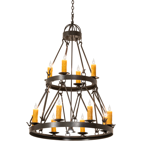 36" Wide Lakeshore 12 Light Two Tier Chandelier | 248602