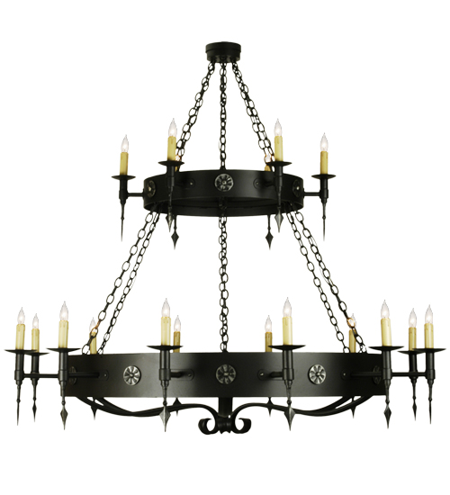64" Wide Warwick 18 Light Two Tier Chandelier | 51056