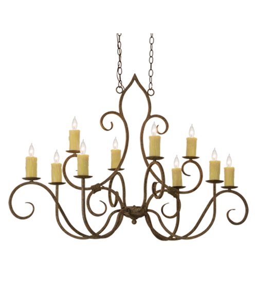 48"L Clifton 10 LT Oblong Chandelier | 117425