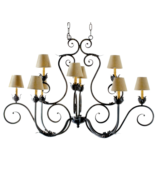 48" Long Claire 10 Light Oblong Chandelier | 118049