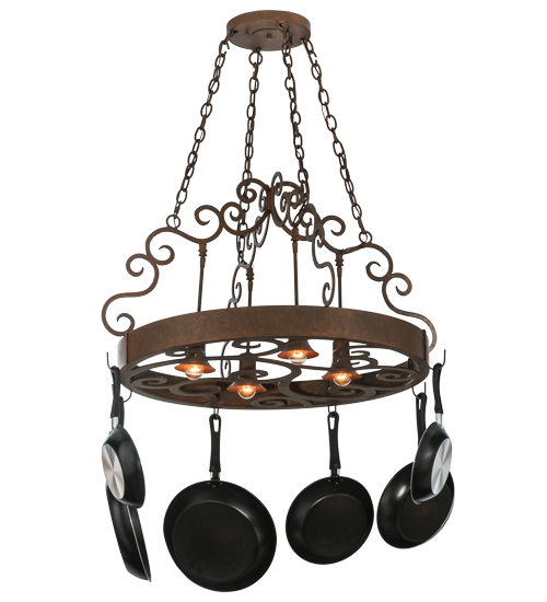 34" Wide Dior 4 Light Pot Rack | 118490