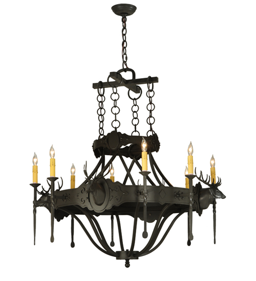 40"W Stag 8 LT Chandelier | 119967