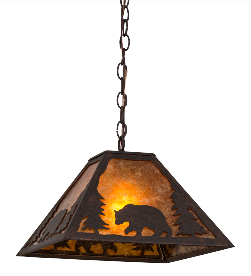 14"Sq Lone Bear Pendant | 120178