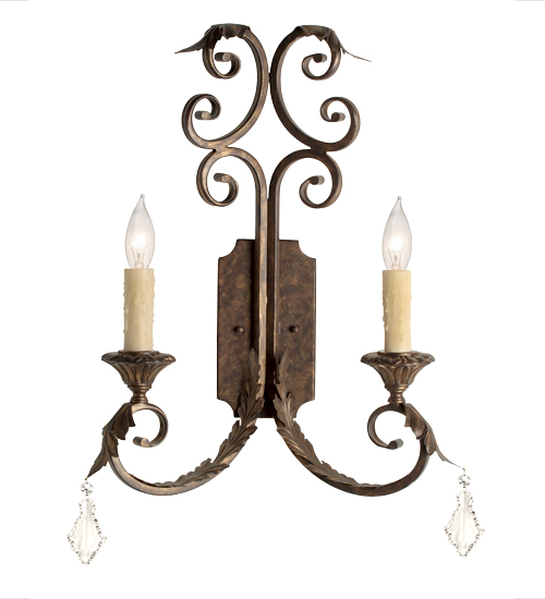 16" Wide Serratina 2 Light Wall Sconce | 120209