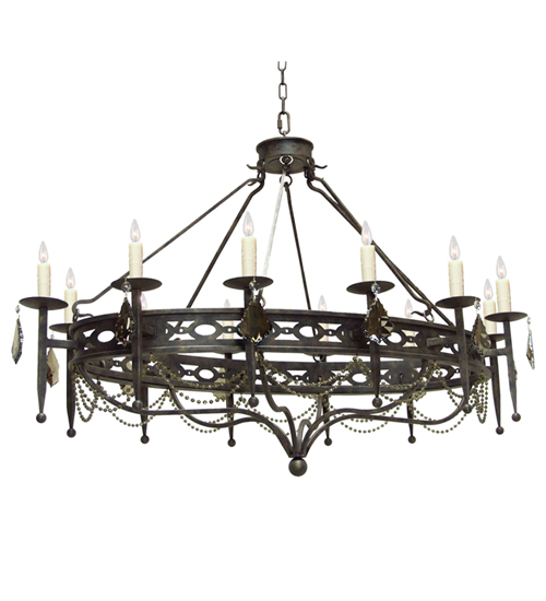 60" Long Jasmine 12 LT Oblong Chandelier | 120261