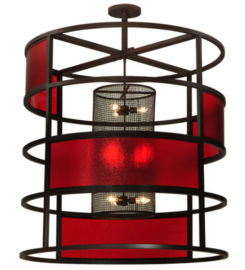 48"W Tavern Red Block Pendant | 132816